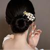 Eleganter Haarkamm im chinesischen Stil mit floralem U-förmigem Design, Quasten-Haarstab, luxuriöses Frisur-Accessoire, Damenschmuck, Haarnadel