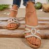 Womens Flat Sandals Slippers Comfortable Flip Flops Slide Sandal Summer Beach Shoes With Rhinestones Decoration Women Sandalias
