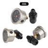 Fuel Pressure Gauge with 4AN Fuel Pressure Take Off Fitting, 0-100Psi, 1-1/2" Black Dial, 1/8"NPT Center Back Mount