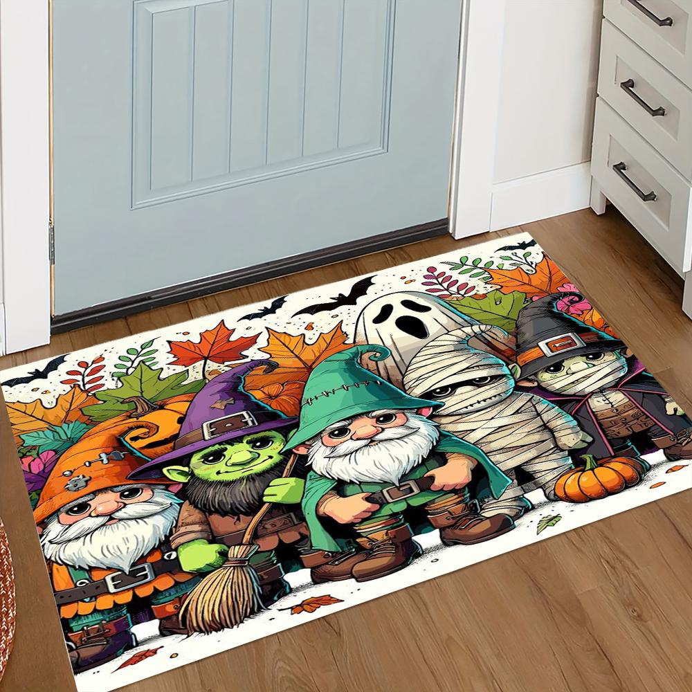 Halloween Gnomes Welcome Entrance Doormat Home Decor Carpet Indoor Outdoor Floor Mat Living Room Bedroom Bath Kitchen Rug