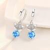 Nehzy Sterling Tone Latest Women 'S Stylish High Quality Fox Stylish Jewelry Drop Earrings Blue Pink Crystal Stone Zircon Stone