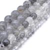 Gray Crystal Quartz Stone Natural Round Beads 15"Strand Smooth Loose Spacer Beads 4/6/8/10/12mm for Jewelry Making DIY Bracelets Accessories