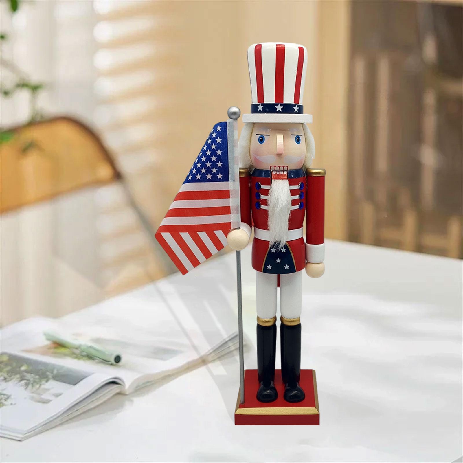 Wood Nutcracker 38cm Party Favors Nutcracker Figure for Festival Xmas Office