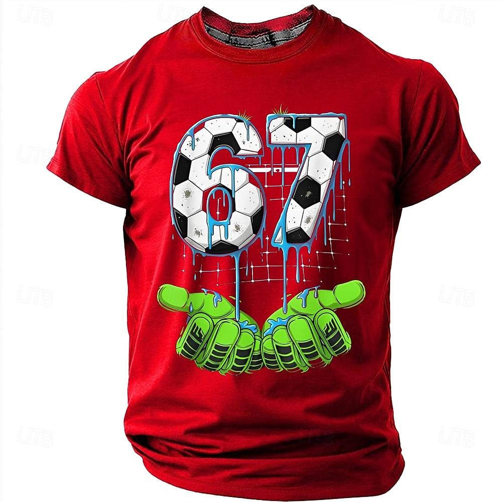 Men s 67 Size Football Drip Green Goalkeeper Gloves Global Football Championship Fans Street Wear T-shirt S