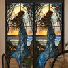 Europäischer Retro Kirchen Sichtschutz Fensterfolie Ästhetische Buntglas Fensteraufkleber Blickdicht Statisch Haftend Heimdeko Fensteraufkleber