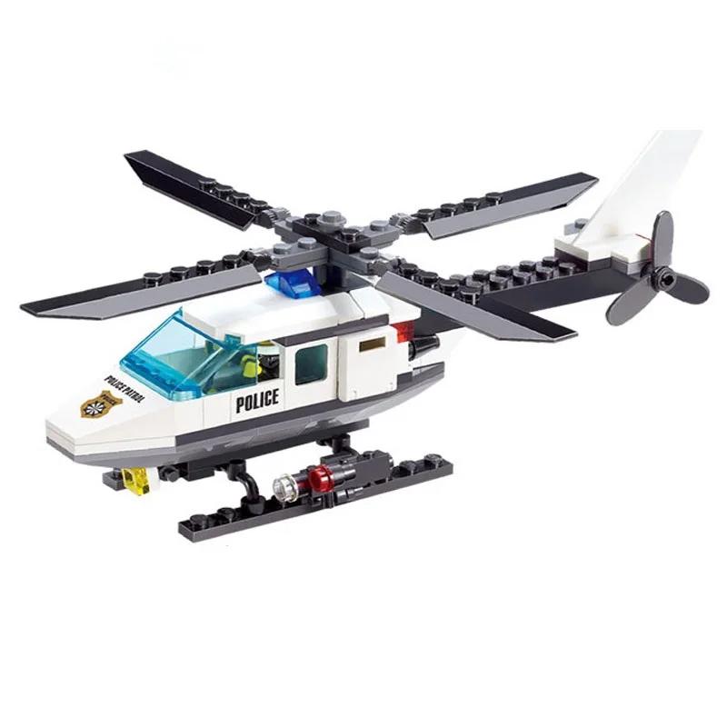 City Patrol Police Motorcycle Car Pursuit Prisoners Model Building Blocks Enlighten Action Figure Toys For Children