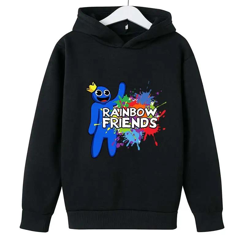 

2025 Rainbow friends Новые толстовки для мальчиков с принтом из мультфильмов, детская толстовка с длинным рукавом на весну и осень, милые толстовки для девочек 130