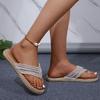 Flip Over Flat Bottomed Clip On Foot Plus Size Hemp Rope Flip Flops for Women, Comfortable Flat Bottomed Canvas Slippers for Women