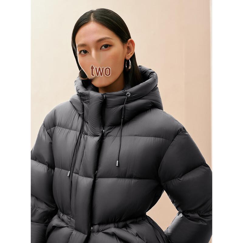 Peacebird Women's Waist-Cinched Hooded Puffer Down Jacket