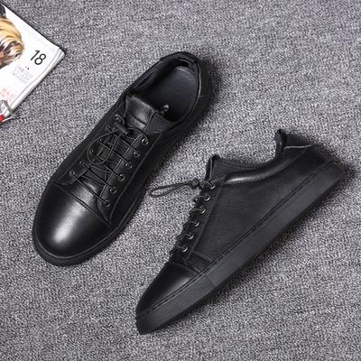 Herrenschuhe Aus Echtem Leder Koreanische Version Trendy Freizeitschuhe Lederschuhe Schwarze Brettschuhe Britische Vielseitige Trendy Herrenschuhe