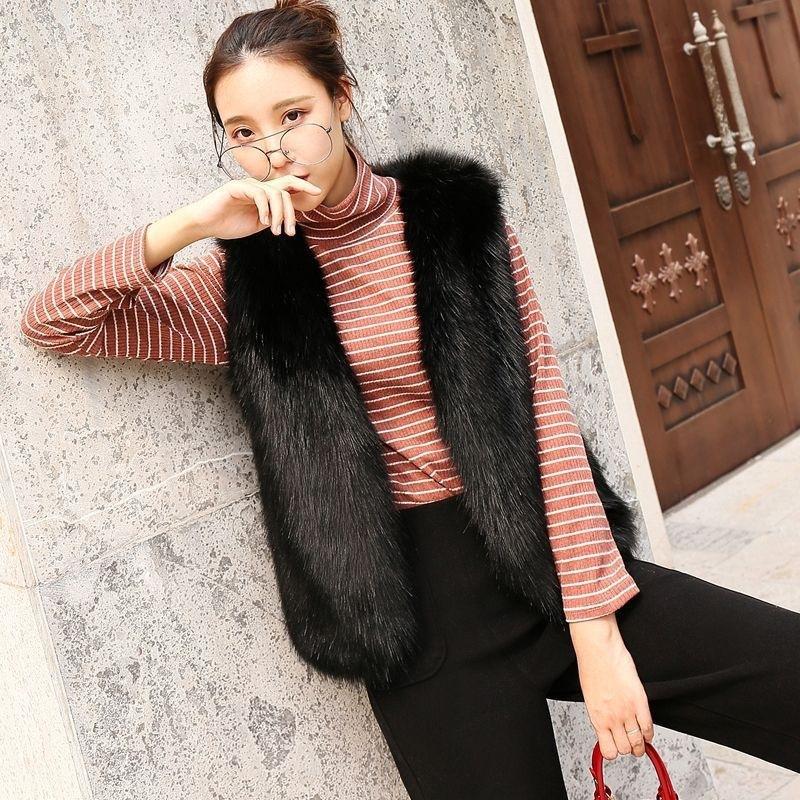 Autumn and Winter Fur Vest Women's Short Small Fragrant Style Imitation Fox Fur Vest Jacket Temperament Small Vest