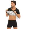 Camiseta de Fitness de Cuello Redondo para Hombre, Moldeador Corporal que Aumenta la Sudoración, Control de Abdomen