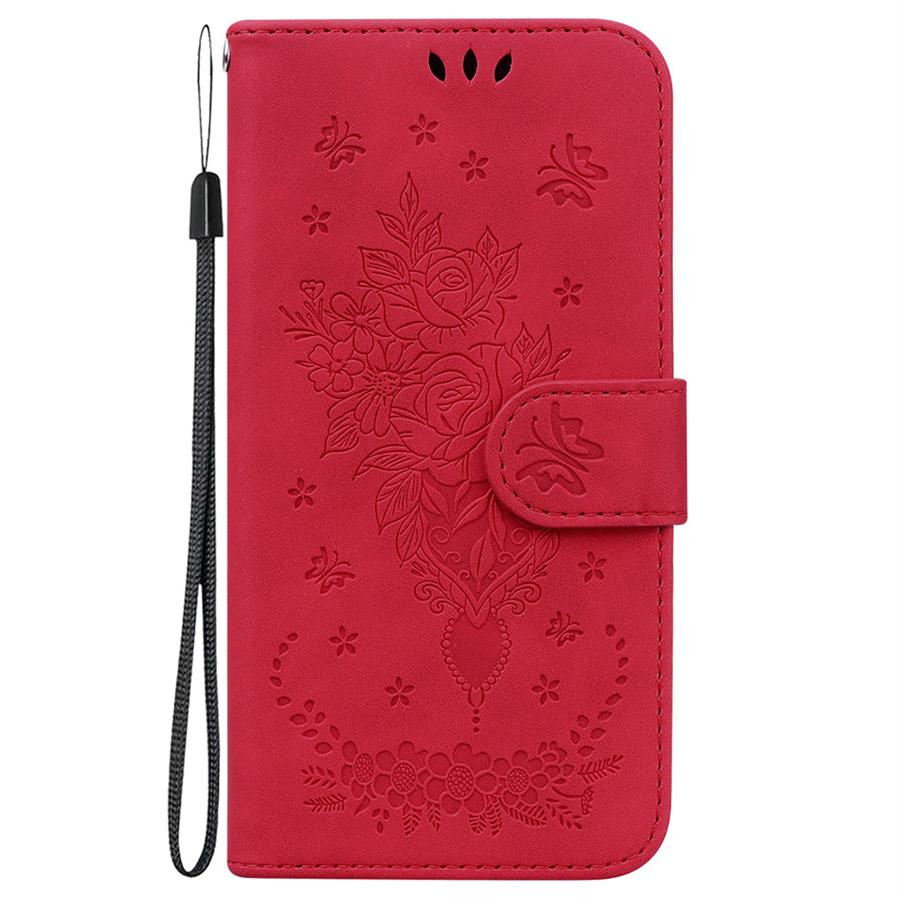

Cute Roses Flower Case For Samsung Galaxy A01 A02 A02S A03 A03S A10 A10S A11 A12 A13 A20 A20S A21S 5G Card Slots Cover Skin D26G For A22S 5G червоний