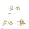 Geometric Stainless Steel Earrings With Titanium Steel Posts For Fashion Women