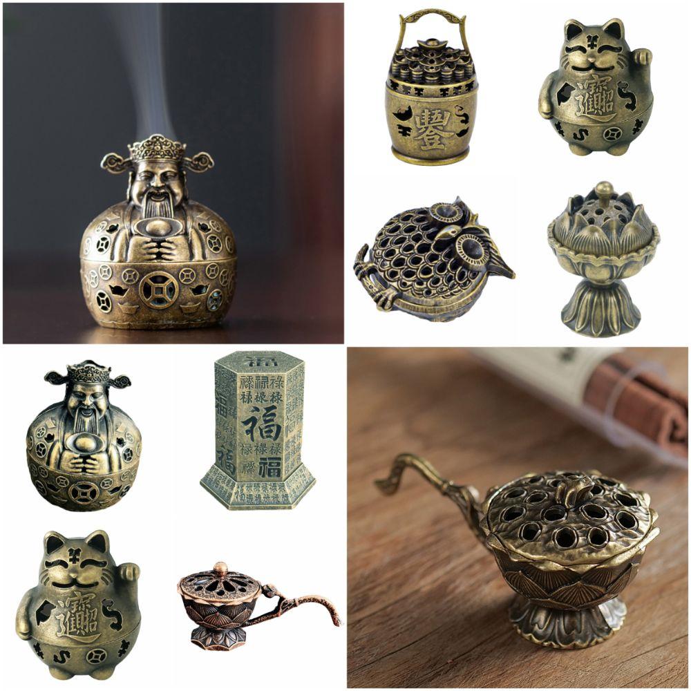 New Chinese Style Incense Burner Zinc Alloy Good Symbolism Indoor Aromatherapy Handicraft Accessories Incense Burning Gifts
