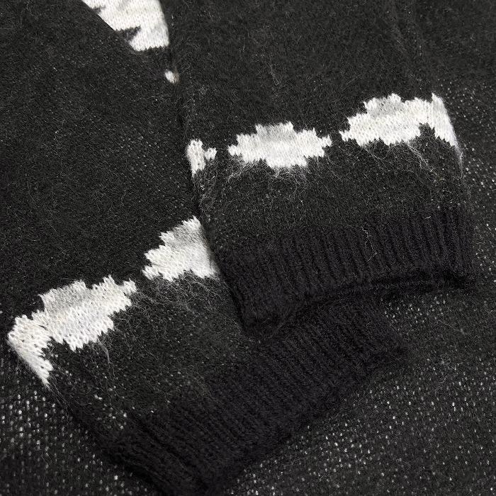 [New item] [Impression N] AZUL by moussy Knit sweater Raglan sleeve Long sleeve Long pile Chimayo Native pattern Acrylic 100% Free Black Black x