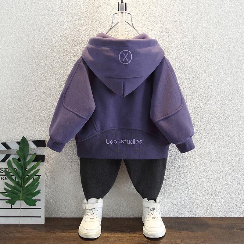 Boys' Spring & Autumn 2025 Hooded Jacket - Stylish, Rebellious Korean Streetwear for Little Boys