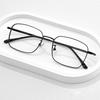 New Eyeglass Frame Men Anti Blue Light Business Metal Square Flat Light Mirror Ultra Light Comfortable To Wear Fashion Glasses