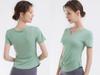 Yuoku Yoga Short Sleeve Sports Stretchy Women's Wear, Top, Fitness, Shirt, Figure-Contoured, Sweat-Wicking, Quick-Drying, Stretchy, Workout,