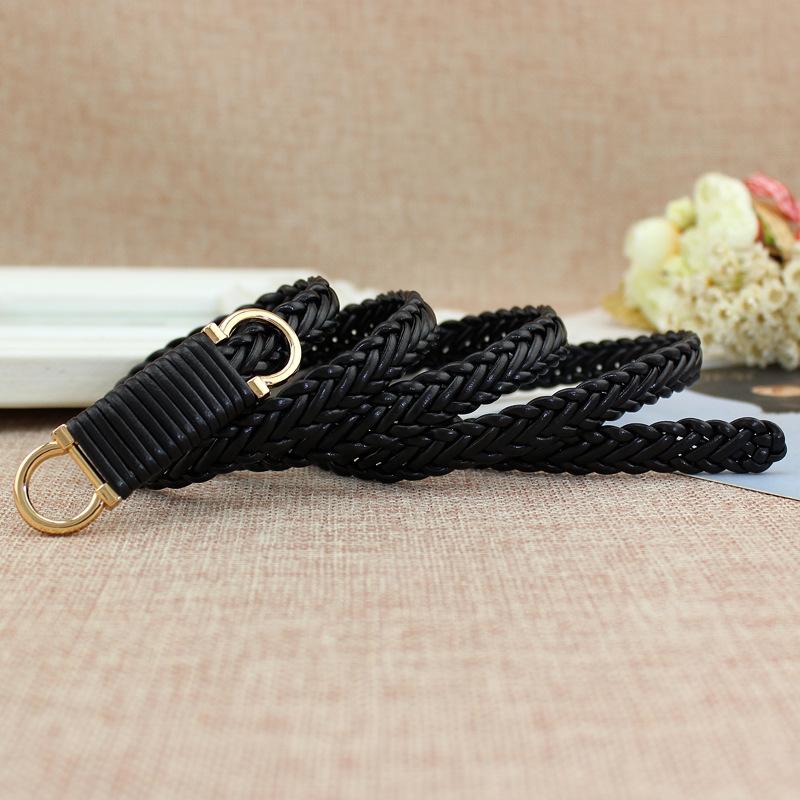 Women'S Spring And Summer Dress Retro Decorative Thin Belt Buckle Woven Belt Women'S Waist Chain