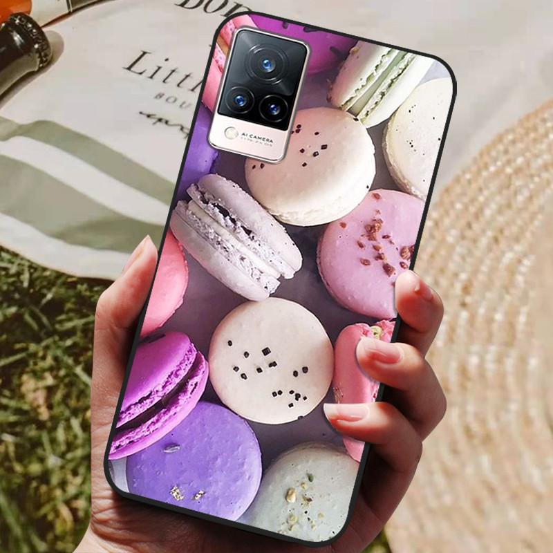 Dla Etui Coque vivo V21e Silikonowe Etui na Telefon z Tylną Pokrywą Dla vivo V21e Etui Miękki Bumper Funda na vivo V2061 V21 e V 21e 6.44" Torba