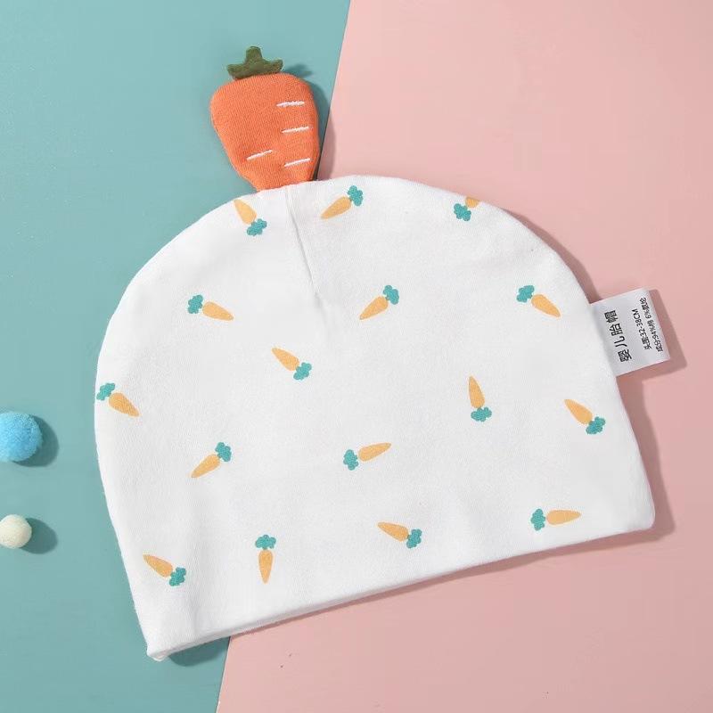 Newborn baby hat spring and autumn summer pure cotton tire cap 0 to 3 months small size super cute four seasons breathable newborn tire cap