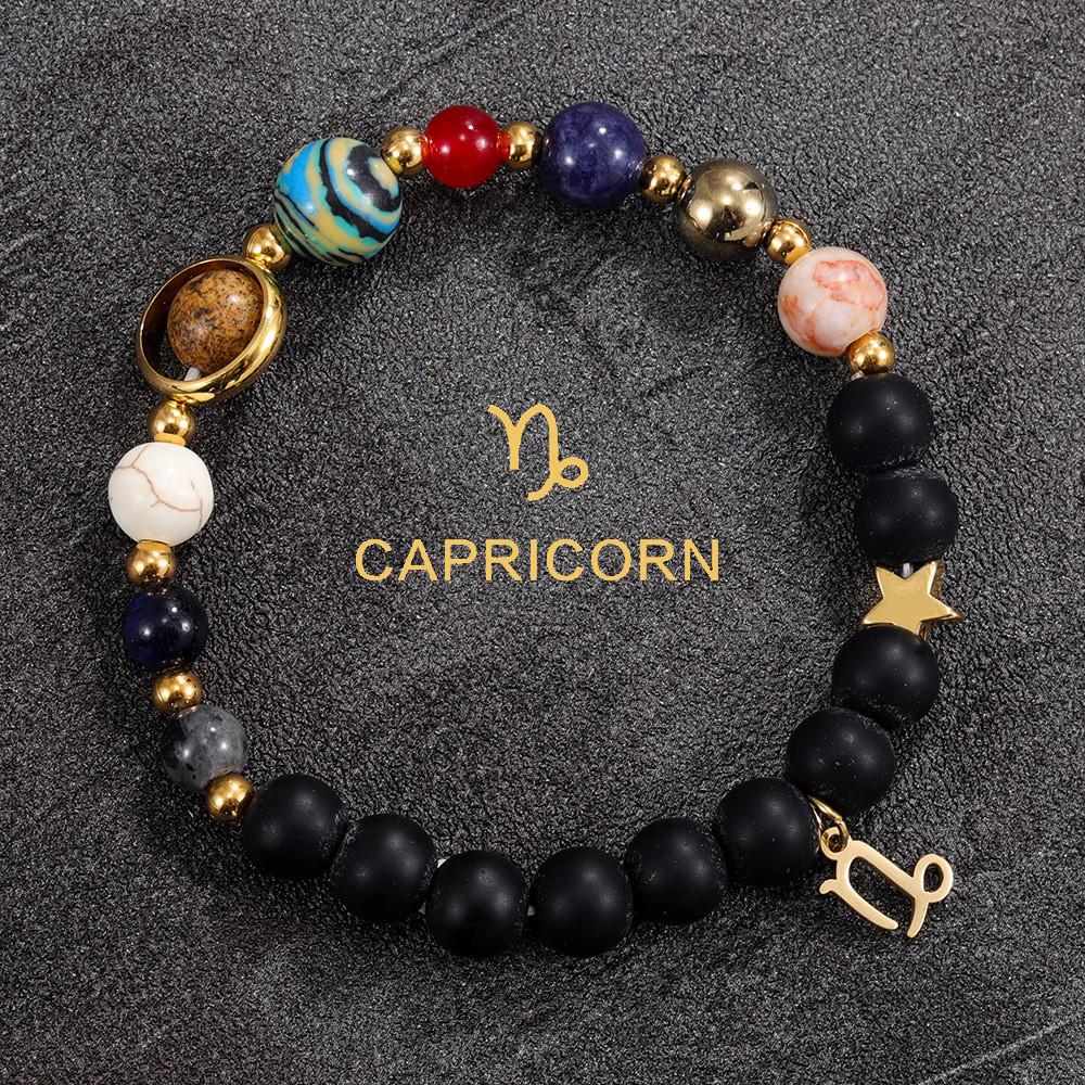 Eight Planets and Twelve Constellations Natural Stone Beaded Bracelet