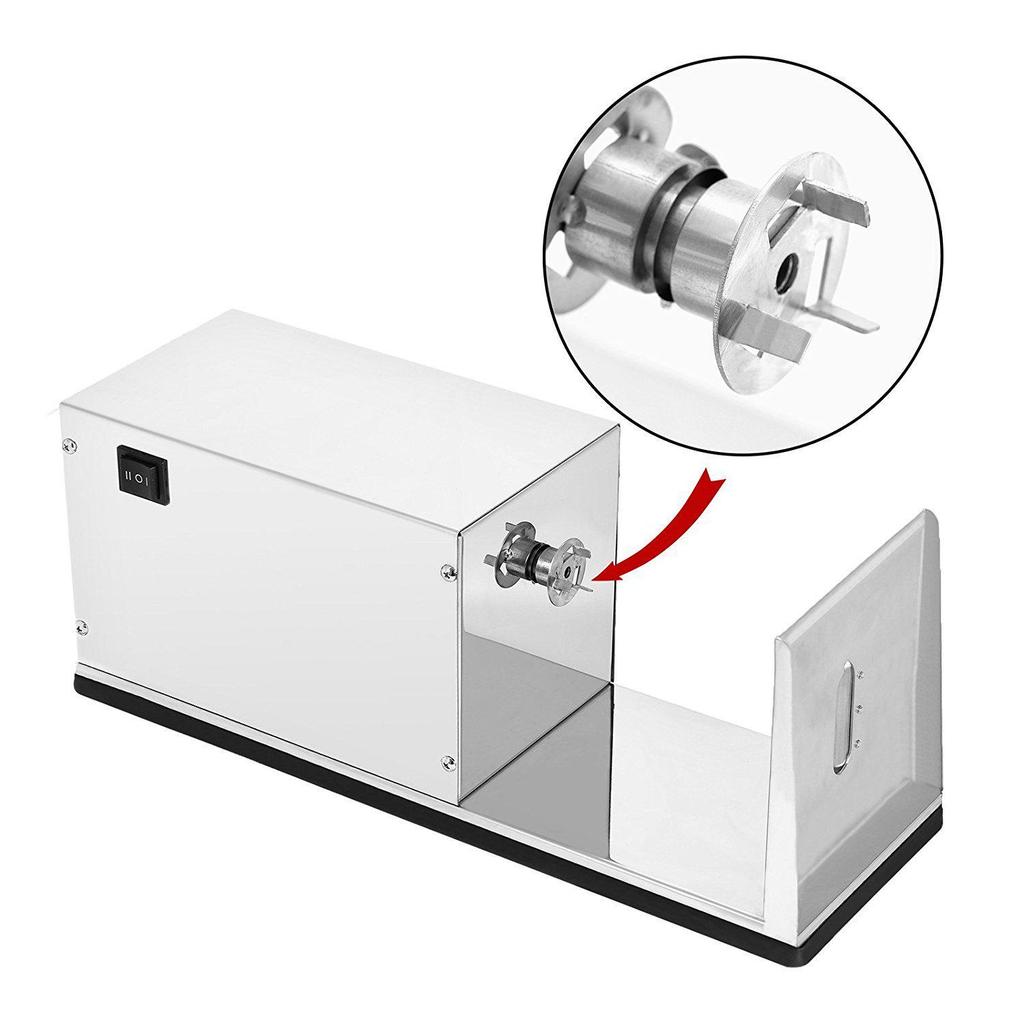 Electric Stainless Steel Tornado Potato Slicer: Commercial and Household Kitchen Equipment for Rapid Potato Chip Making.