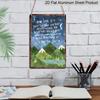 2D Flat, Decorative Aluminum Sign and Plaque Vintage Bohemian Metal Sign 8x12 Inches - Mountain Lake Starry Sky Design Rustic Style Inspirational