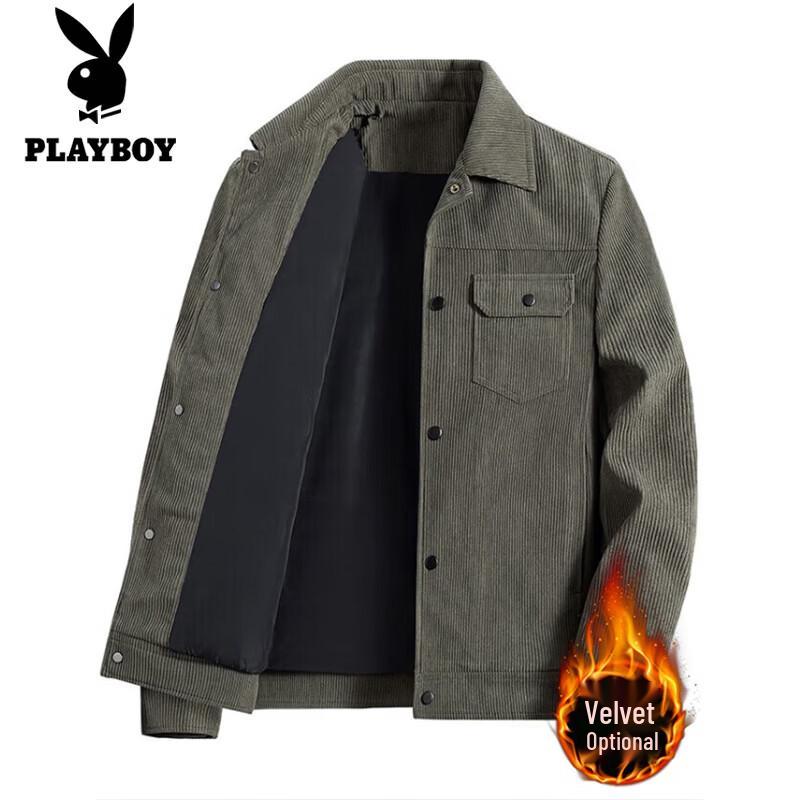 Playboy Men s Corduroy Lapel Jacket 5XL