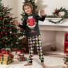 Print Cute Family Set Pajamas, Home Clothes, Family Set Long Sleeve Top Pants Set