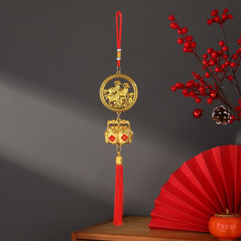 2027 Chinese New Year Goat Hanging Ornament Red Tassel Cute Lucky Spring Festival Gifts