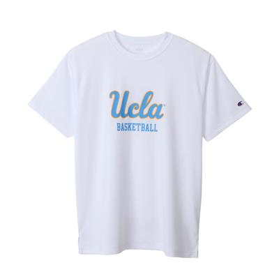 Champion Short Sleeve Basketball Size Size with a and Graphic Men's T-Shirt, S, White, C3-XB364, Sweat-Wicking, Quick-Drying, Anti-Stick,