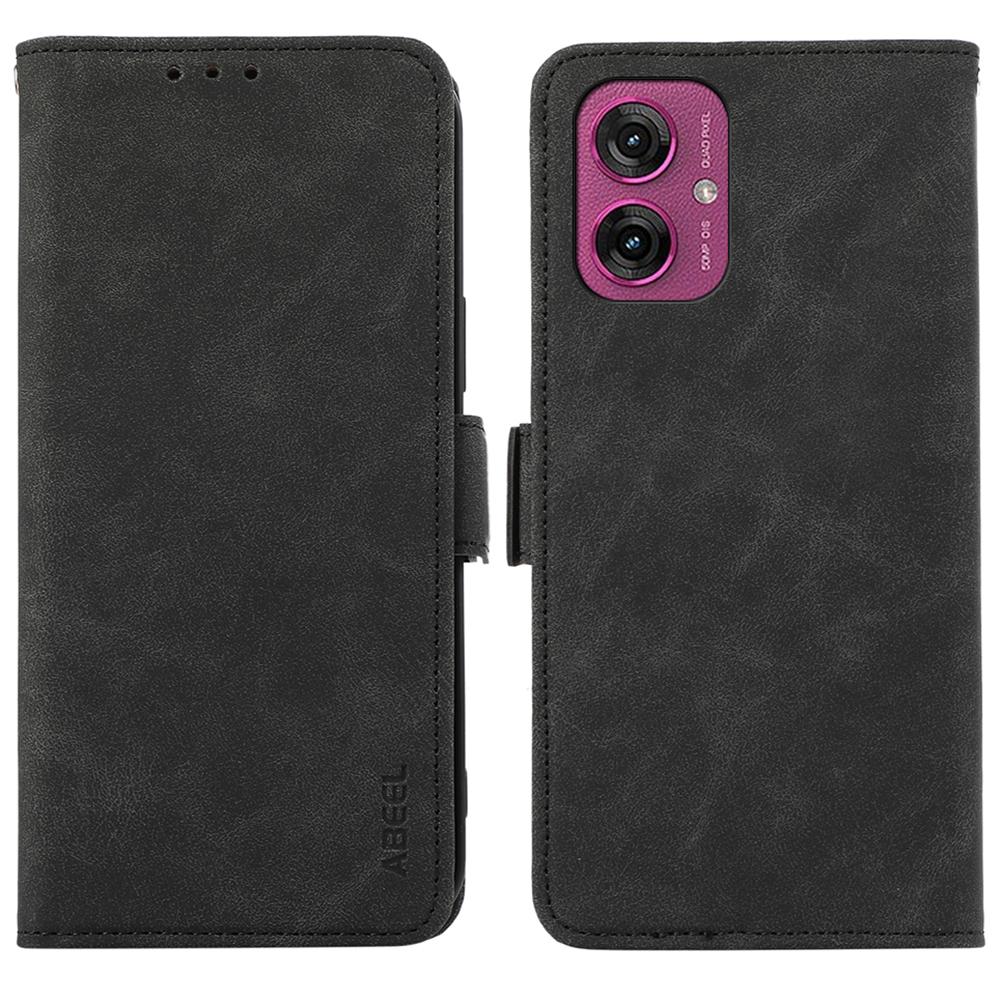 

ABEEL For Motorola Moto G55 5G Case PU Leather Folio Stand View RFID Blocking Phone Cover A