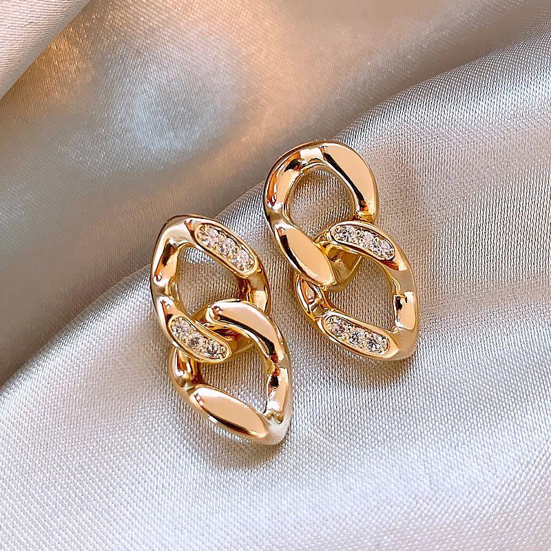 

Niche Style Women s Fancy Best Selling Unique Earrings Interlocking gold