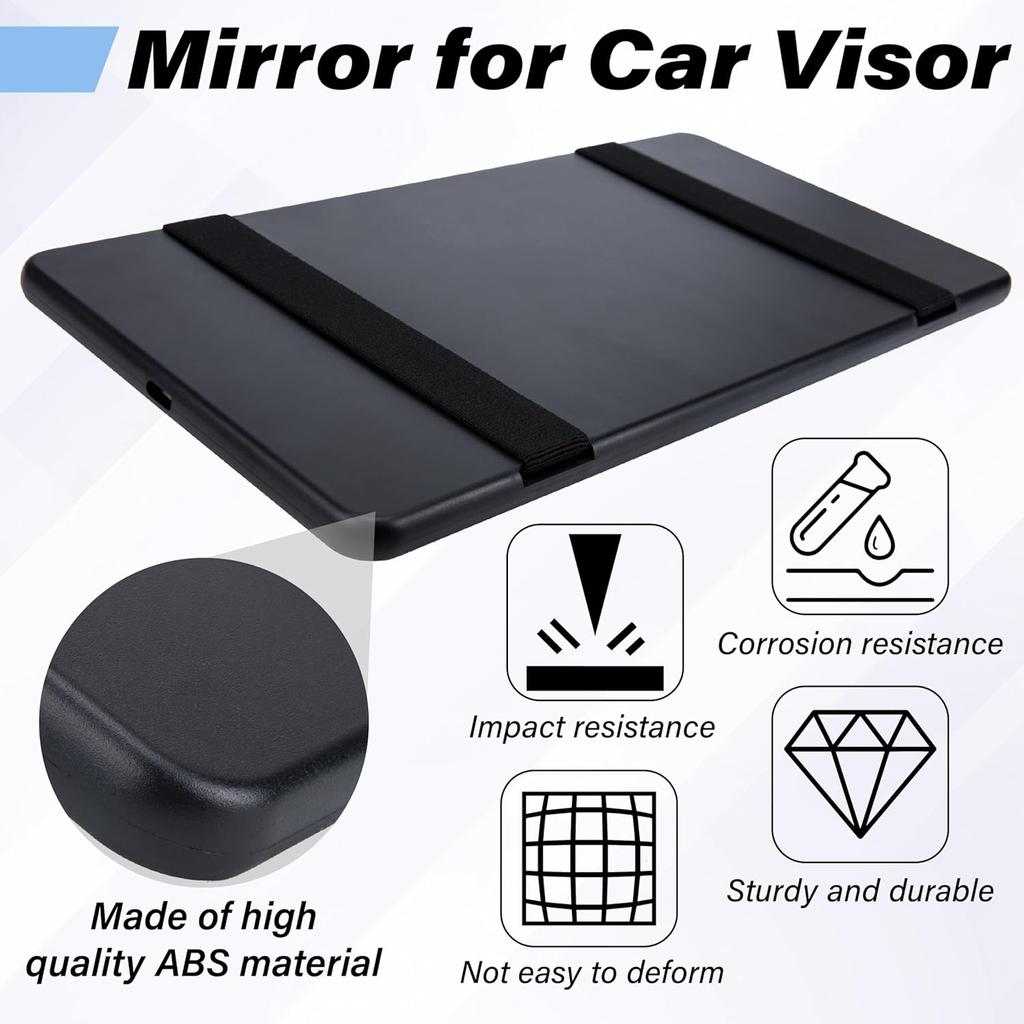 Car Sun Visor Mirror, Cosmetic Makeup Mirrors With Straps, HD Cars Interior Cosmetic Mirror, Car Accessories For Women Universal Sun Visor Mirrors