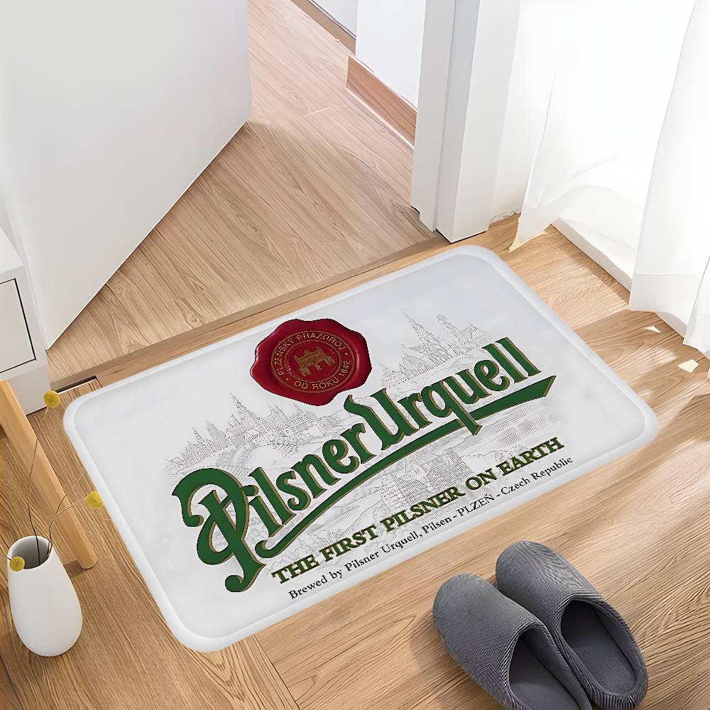 Tappetino Ingresso Birra P-Pilsner Urquell Stile Nordico Tappetino Casa Bagno-WC Tappetini Camera da Letto Hotel Tappetino Decorativo