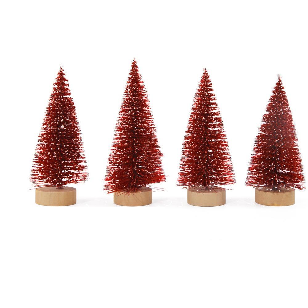 4pcs Plastic Mini Christmas Tree Gradient Artificial Xmas Pine Tree  Party Favors