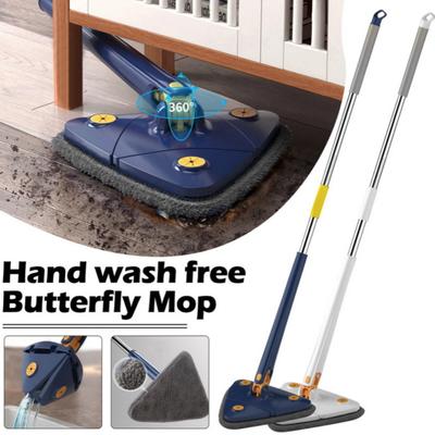 Triangular Mop 360-Degree Telescopic Rotatable Floor Cleaning Mop Lengthened Wet And Dry Dual-use Mop Home Ceiling Cleaning Tool