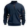 Stand-up Collar Spring and Autumn Men's Sweatshirt Zipper Multi-pocket Semi-zipper Pullover Sports and Casual Top
