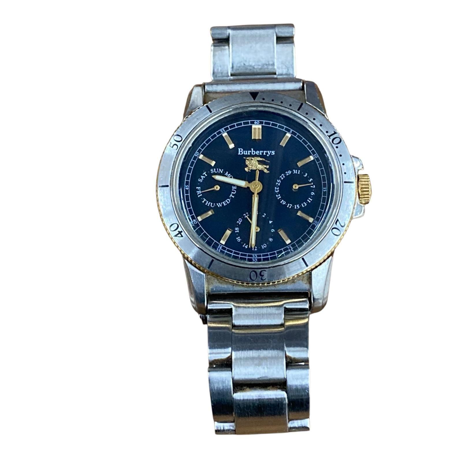 Used 180053 Operation not confirmed Burberrys Quartz watch Dark Indigo/Silver Analog Stainless Steel