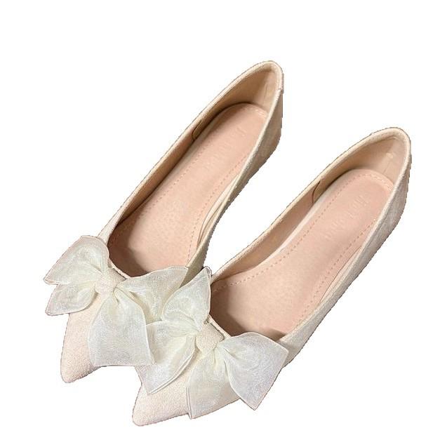 Schleife neue Brautjungfern neuer Frühling flach spitz spät Allround Doudou Einzelschuhe