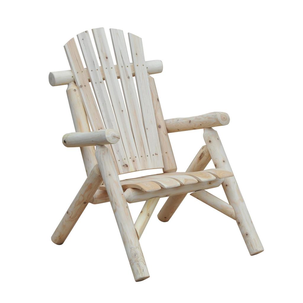 Outdoor Classic Wooden Adirondack Deck Outdoor Patio Lounge Chair with Ergonomic Design Fir Wood Frame, Natural Wood