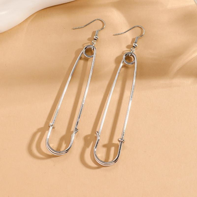 Paperclip Earrings for Women Safety Pin Stud Cartilage Earrings Unique Edgy Trendy Jewelry
