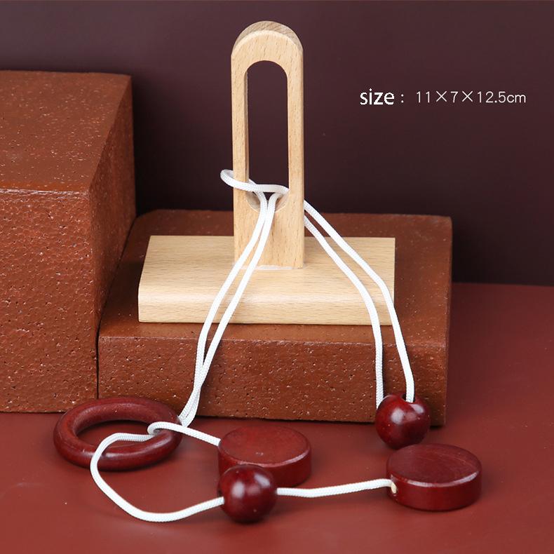 Ahşap Kilidi Açma Stres Giderici Oyuncaklar Luban Kilidi Zeka Oyunu İp Çözme Döngü Bulmacası Yetişkinler Çocuklar İçin Eğitici Oyun