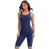 New European and American Sexy Backless Women's One-piece Swimsuit, Sleeveless Beach Five-point Shorts, Conservative Swimwear Wholesale