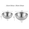 2Pcs Stainless Steel Noodles Salad Bowl Silver Gold Kitchen Fruit Ramen Bowls Egg Mixing Food Container Korean Tableware 15/20cm