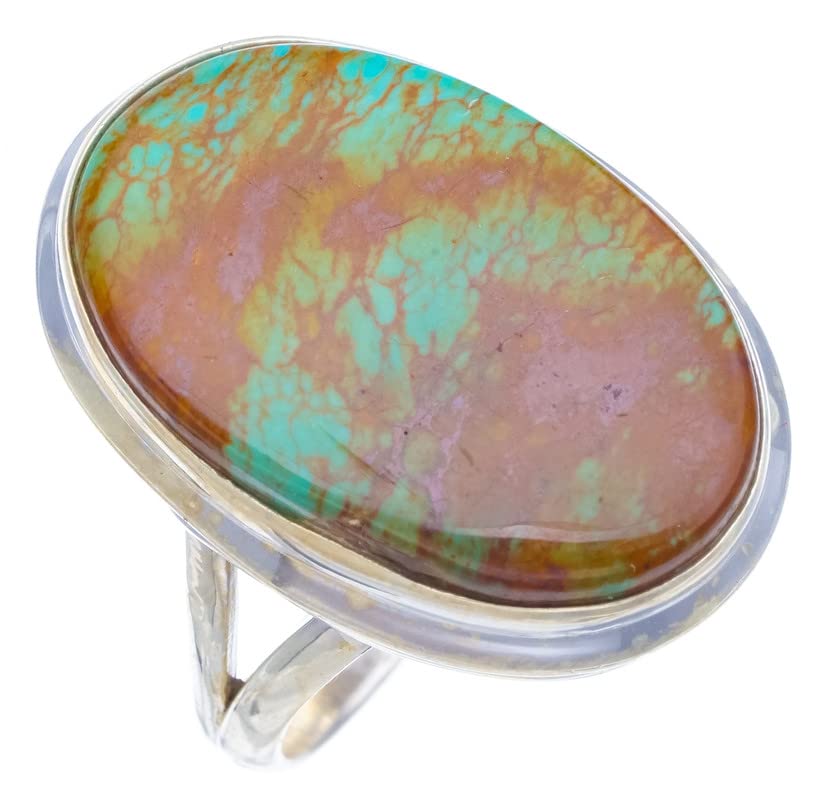 

StarGems® Natural Turquoise Handmade 925 Sterling Silver Ring 7.25 F2983