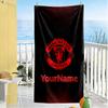 Manchester Customize Text Beach Towel Quick-Dry Soft Microfiber Suitable for Swimming Gym Camping Yoga Vacation