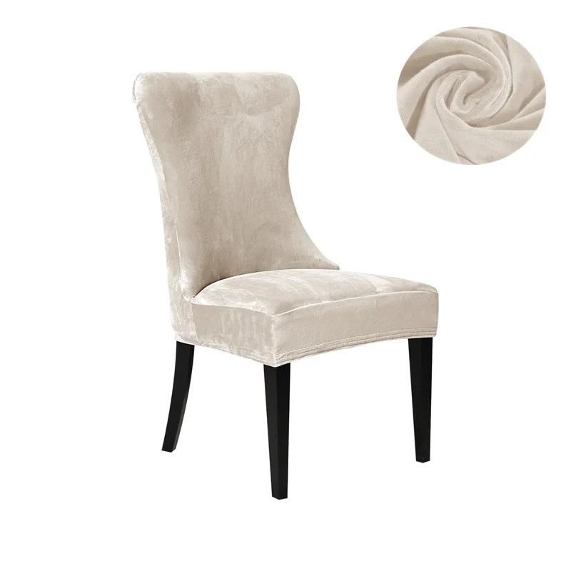 

Universal Velvet Chair Covers White Chair Slipcover Morden Style Dining Stretch Dining Seat Cover for le Home Living Room